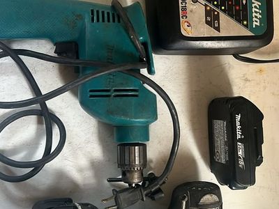 Makita 18V Cordless Impact Driver & Corded Drill Combo Kit with Charger & Battery