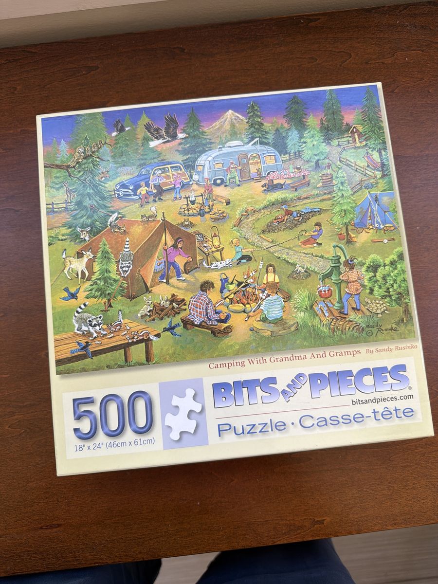Bits and Pieces "Camping With Grandma and Gramps" 500-Piece Jigsaw Puzzle by Sandy Rusinko