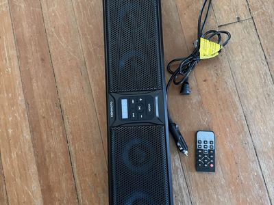 KEMIMOTO 6-Speaker Metal UTV Sound Bar, 25-inch IP65 Waterproof Golf Cart Sound Bar, ATV Speaker with RGB, remote