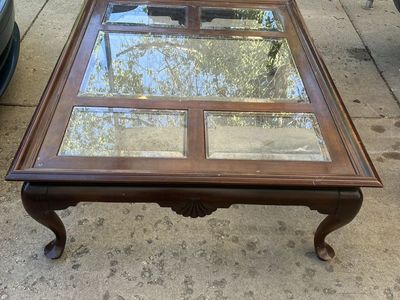 Hardwood and glass table