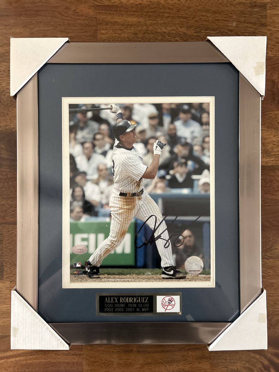 16x13 Autograph New York Yankees Alex Rodriguez A-Rod Signed Framed 8x10 Photo 500 Home Run Club MLB Baseball 