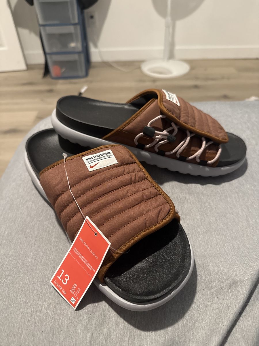 Nike Asuna 2 Slide NA Pecan/Cinnabar Size 13 Men's New