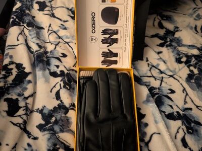 New OZERO Men’s Sheepskin Leather Winter Gloves