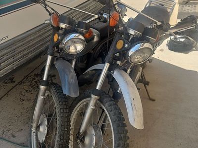 2 ea Vintage 1974 Kawasaki 250 F11 enduro motorcycles for a Project or Parts