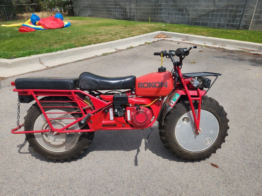2011 ROKON Ranger All-Terrain Motorcycle Fat Tire Dirt Bike - Good Condition includes single track trailer