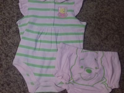 POOH SUNSUIT AND PANTIES WITH POOH FACE 6-9 MOS.