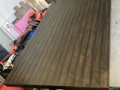 Modern Rustic Wood and Metal Dining Table