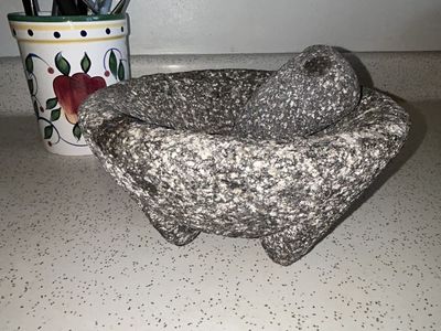 Volcanic Basalt Molcajete Mortar and Pestle