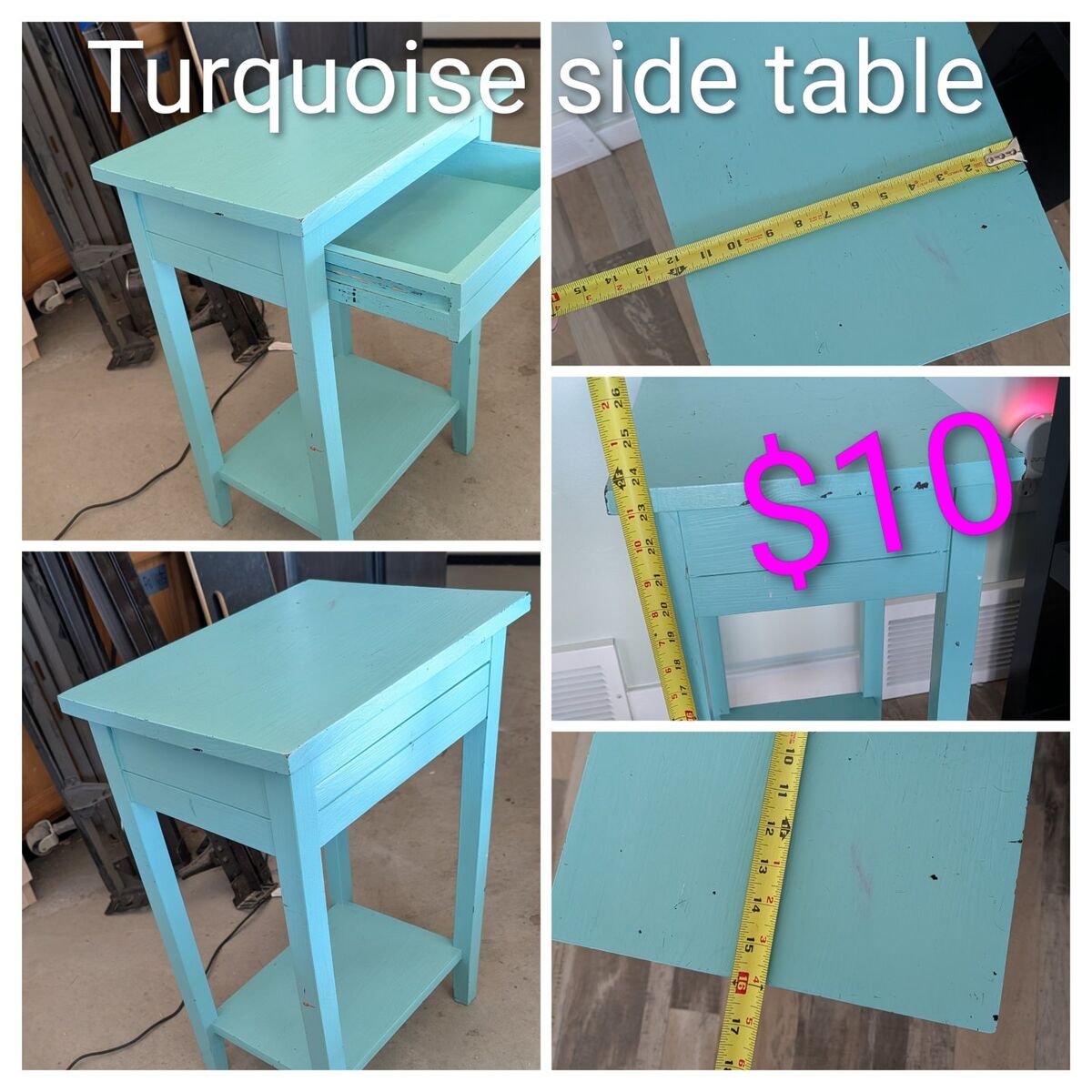 Turquoise End/Side Table or Nightstand