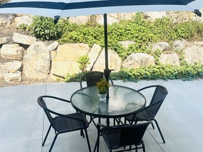 Outdoor Patio Set—Glass Table & 4 chairs