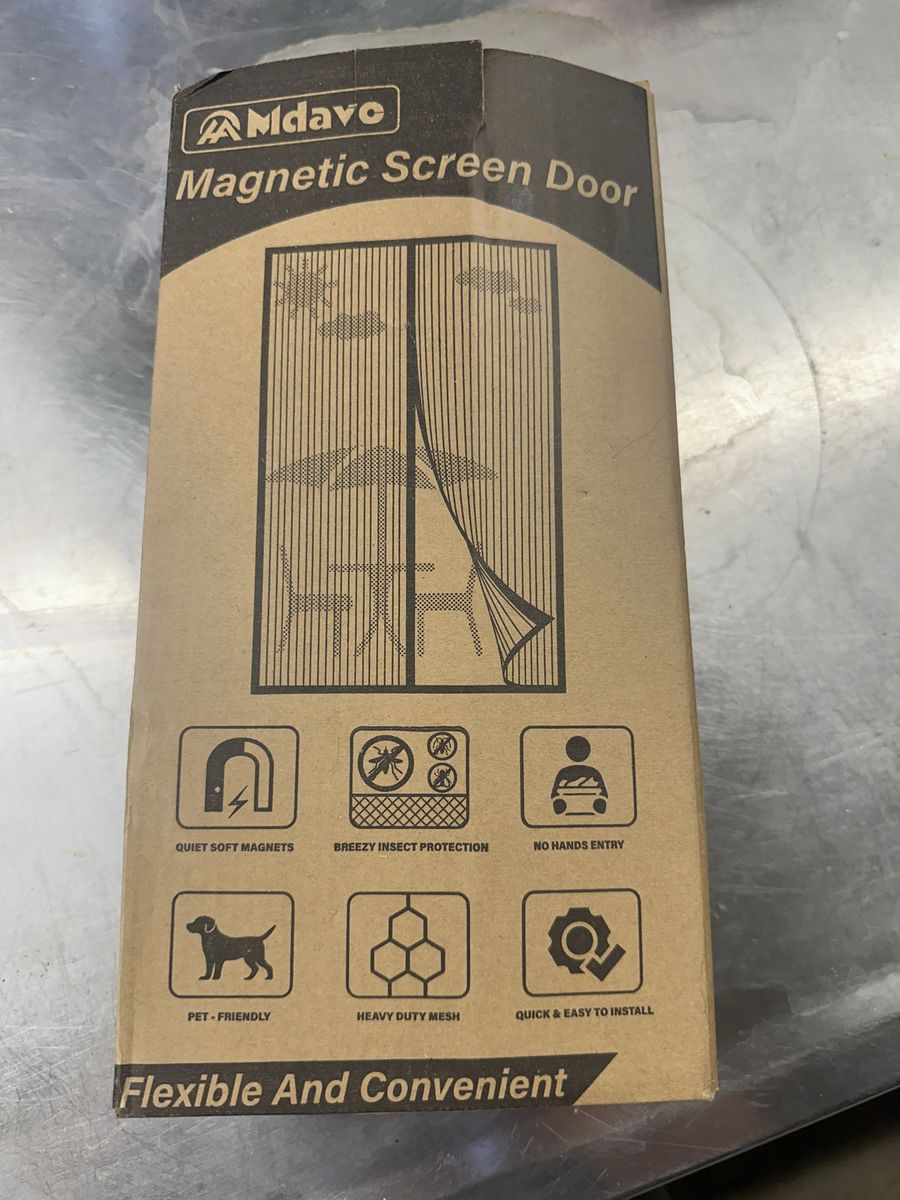 Mdavo Magnetic Screen Door Heavy Duty Mesh Bug Screen 38 x 82 Inch Black