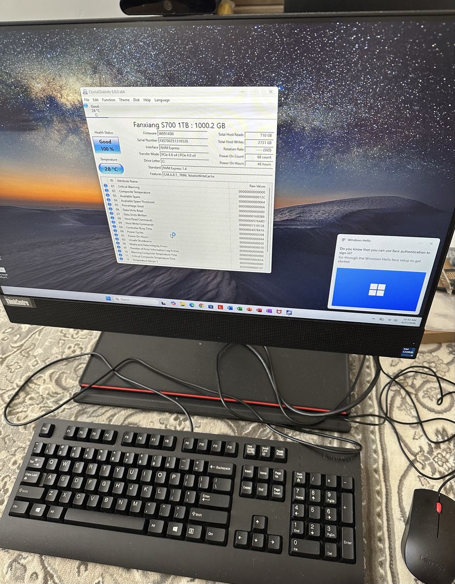 Lenovo ThinkCentre All In One Desktop i7 Core 12th Gen 32 GB RAM 1 TB SSD