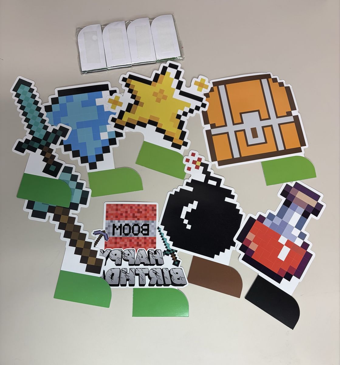 Minecraft Party Decor Table Toppers