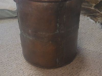 Vintage Copper Pot Bucket with Metal Handle, Rustic Farmhouse Decor, Approximately 18 inches tall. make me a offer. I have a few