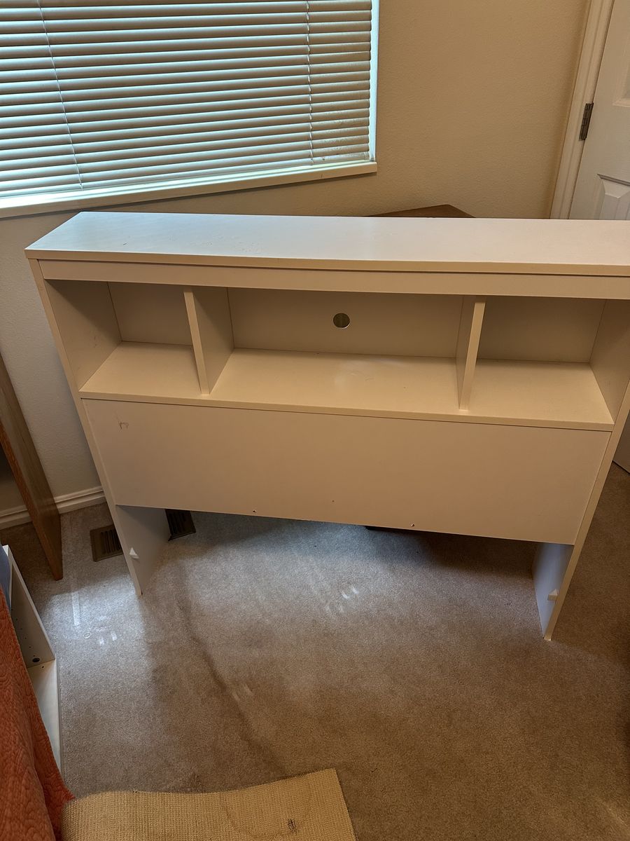 White twin bookcase headboard