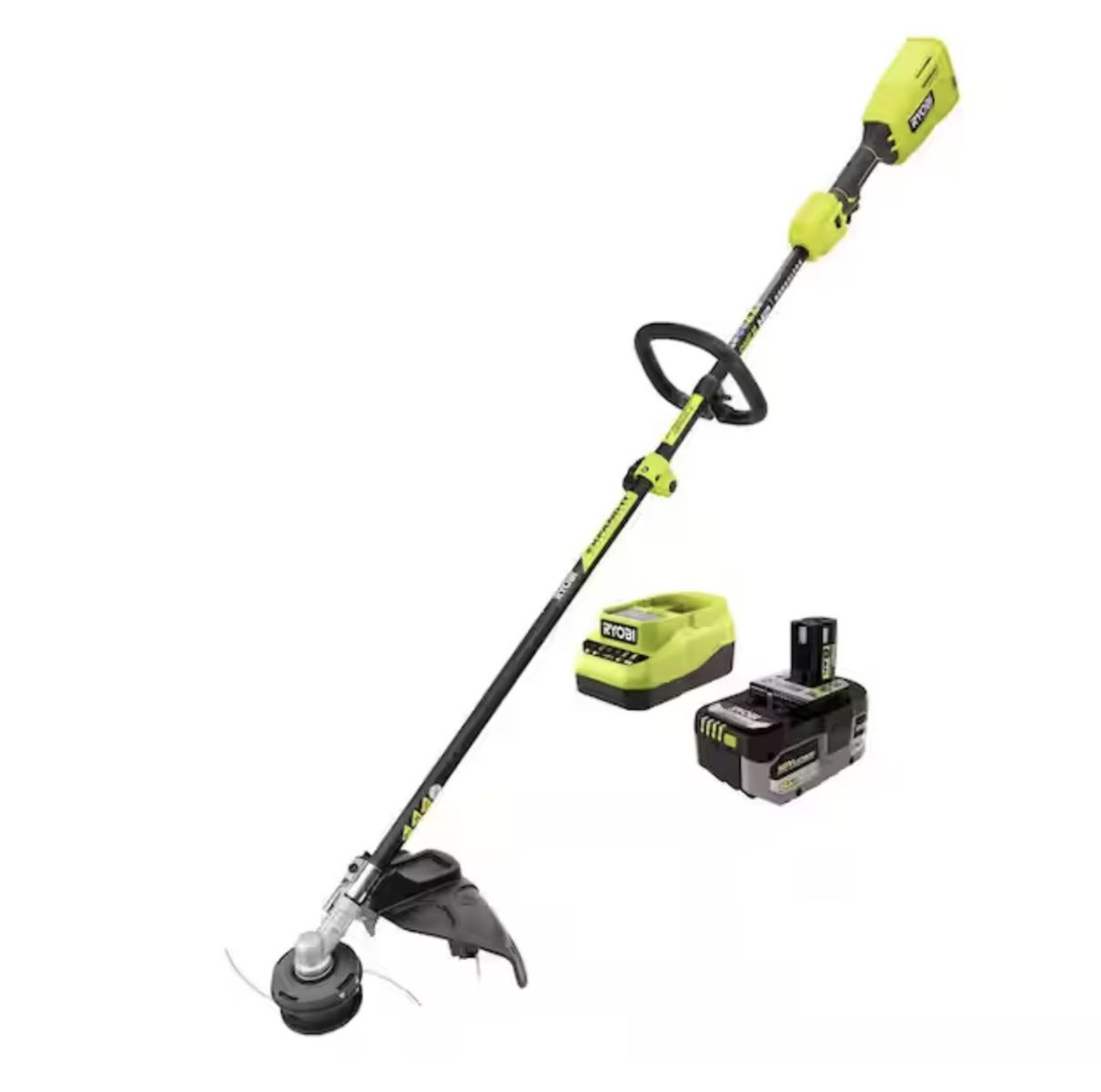RYOBI ONE+ HP 18V Brushless 15 in. Attachment Capable String Trimmer with 6.0 Ah Battery and Charger