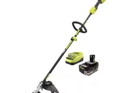 RYOBI ONE+ HP 18V Brushless 15 in. Attachment Capable String Trimmer with 6.0 Ah Battery and Charger