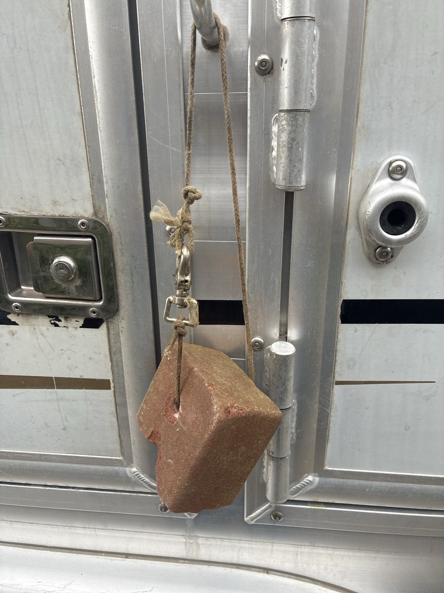 Hanging Salt Brick Mineral Lick with Metal Clip and Rope for Livestock