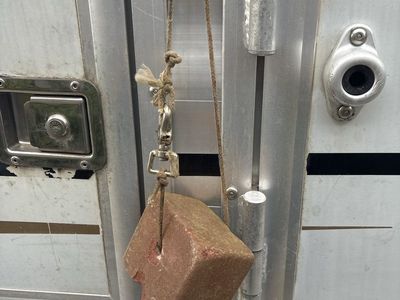 Hanging Salt Brick Mineral Lick with Metal Clip and Rope for Livestock