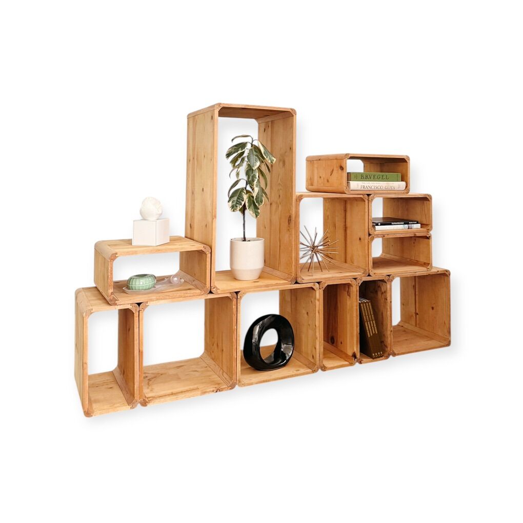 12 1970s Solid Pine Storage