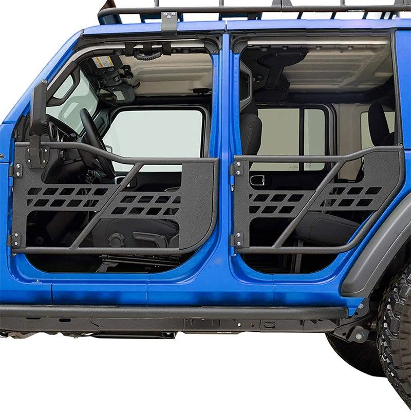 Front and rear Jeep Half Tube Doors with Side View Mirror for 2018-2026 Wrangler JL Gladiator JT