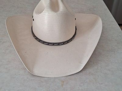 Cody James Straw Cowboy Hat Men's White Woven Western Hat with Leather Band