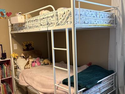 White Metal Bunk Bed Frame