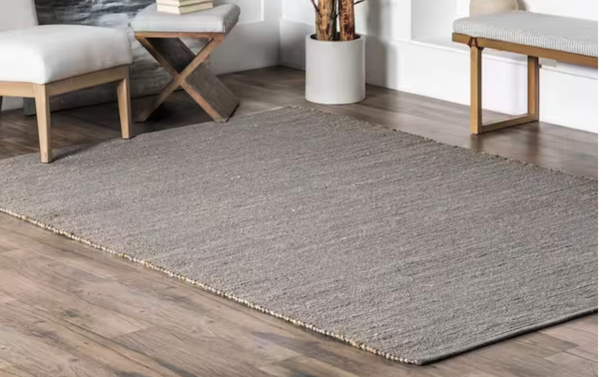 New Farmhouse Jute Blend Area Rug, 7' 6" x 9' 6", Grey
