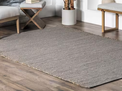 New Farmhouse Jute Blend Area Rug, 7' 6" x 9' 6", Grey