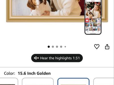 15.6" Digital Photo Frame-Gold Color - Electronic Picture Frame with SD Card/USB Support