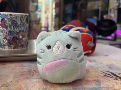 Squishmallows Blue Mint Cat Plush with Pink Belly - Mini 3.5" Toy