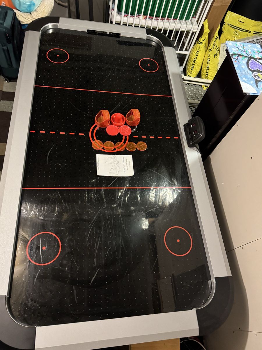Air Hockey Table - Full Size Arcade Game with Electronic Scorer and Accessories