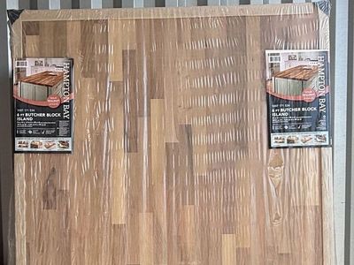 NEW Hampton Bay 6 ft. x 39 in Unfinished Walnut Butcher Block Countertop