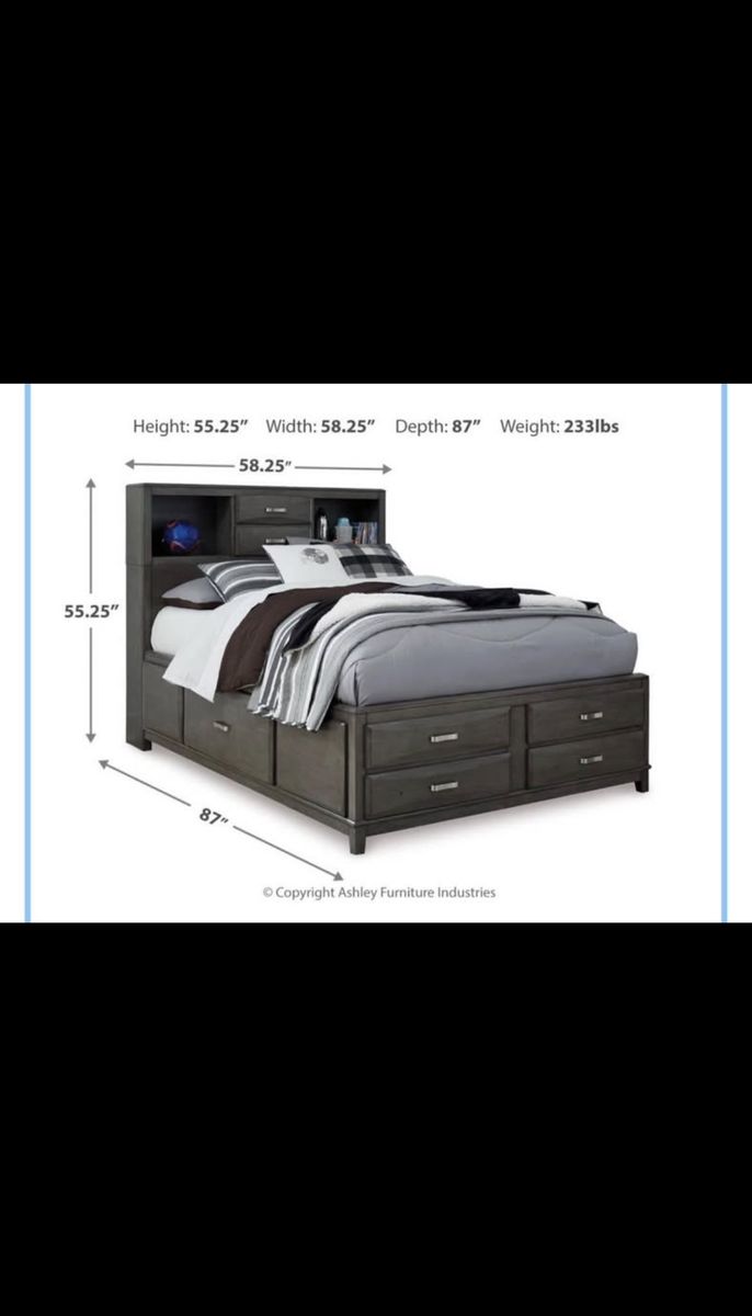 Caitbrook Full Storage Bed with 7 Drawers
