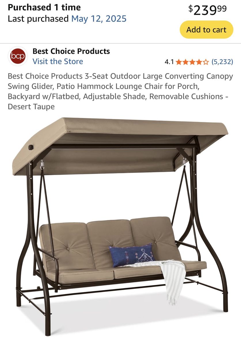 Heavy duty outdoor swing