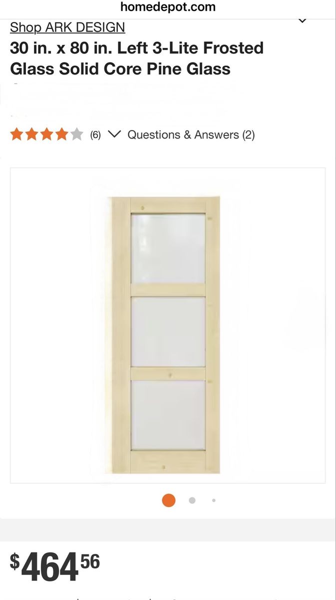 Brand new!30x80 Solid Core Pine Glass  Single Interior Door slab