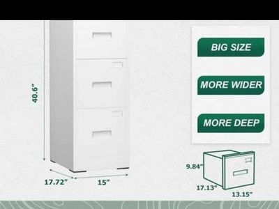 Superday 3 Drawer File Cabinet