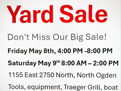 Yard and tool sale May 8, 4pm and May 9, 10am to 4pm