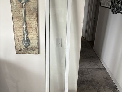 White Sliding Glass Door Pet Panel Insert with Built-in Pet Door