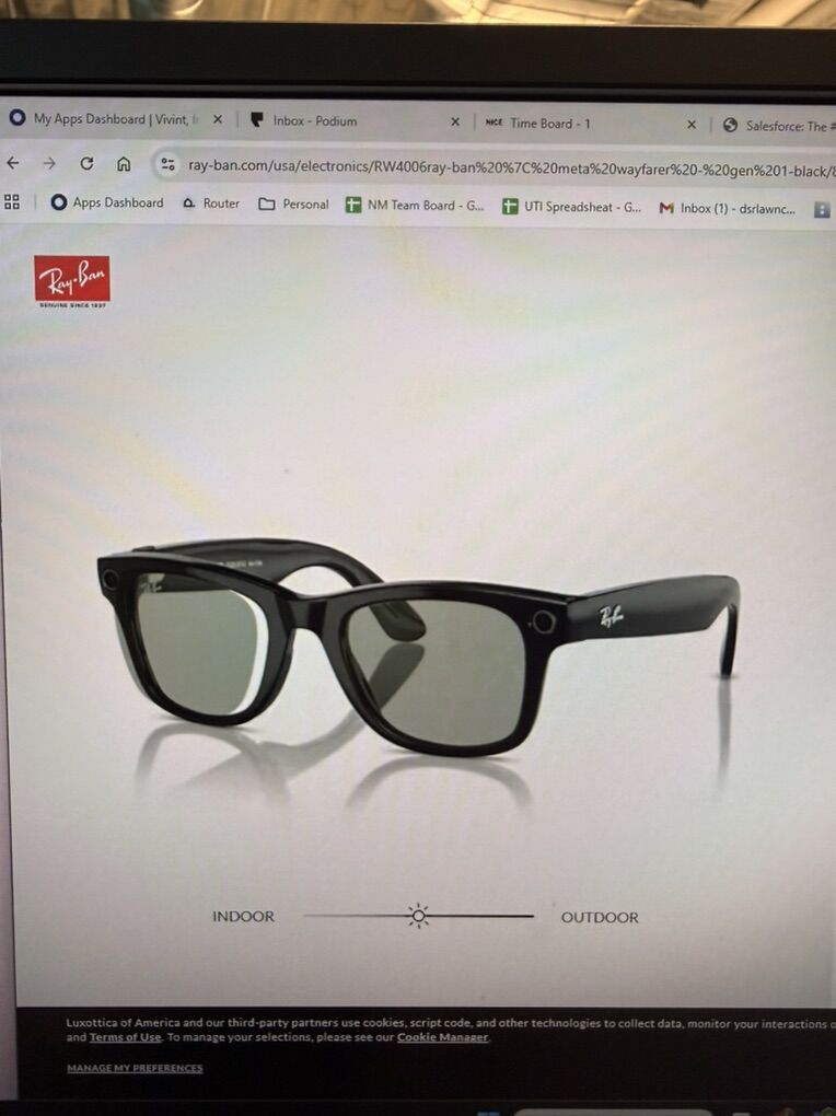 META Ray Ban Wayfarer With Transition Lenses