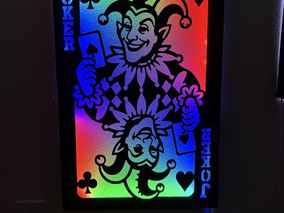 Joker Playing Card LED Light Up Wall Decor - RGB Illuminated Art