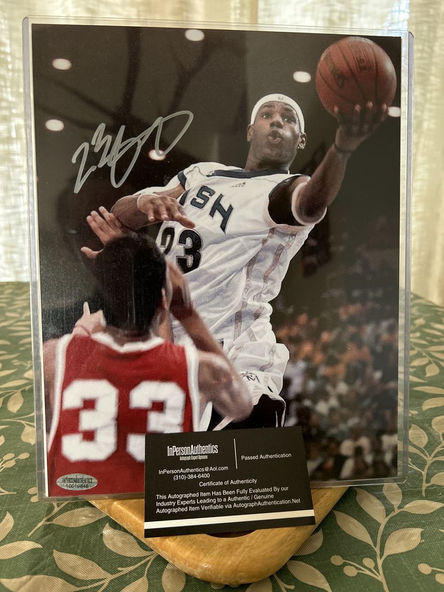 LeBron James Saint Mary’s High School Autograph Basketball Auto Photograph Hand Signed with COA card and Hologram Sticker