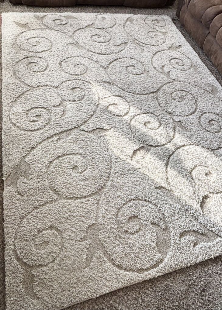 Beautiful Indoor Cream Rug