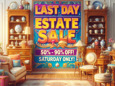 TOMORROW FINAL DAY ESTATE SALE – 50% OFF OR MORE ON ALREADY MARKED DOWN ITEMS!