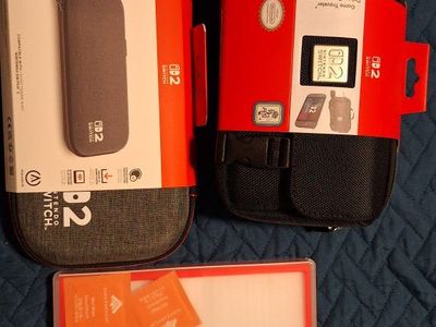 Nintendo Switch Slim Case & Deluxe Crossbody Bag - Gray - NEW