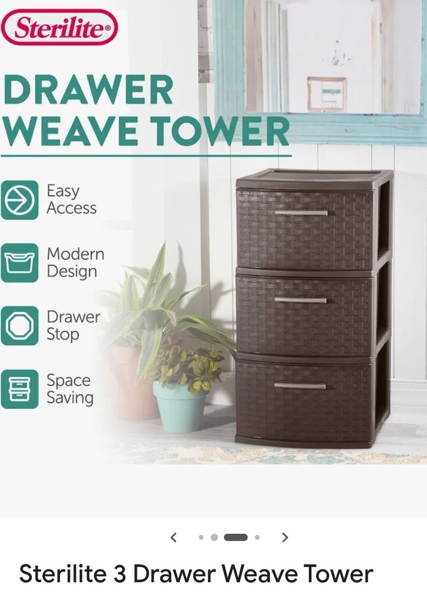 Sterilite 3 Drawer Weave Tower