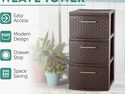 Sterilite 3 Drawer Weave Tower