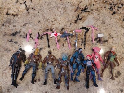 Fortnite Action Figures Lot with Weapons and Accessories