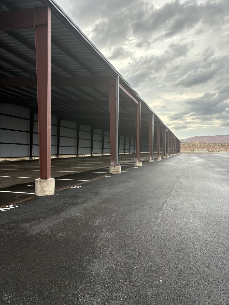 60' Semi Enclosed Covered RV Trailer Storage