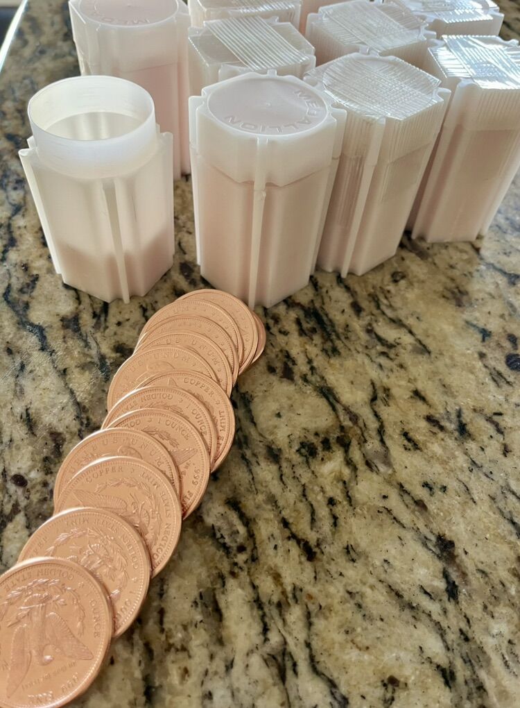 Tube Of 20 1oz Copper Coins